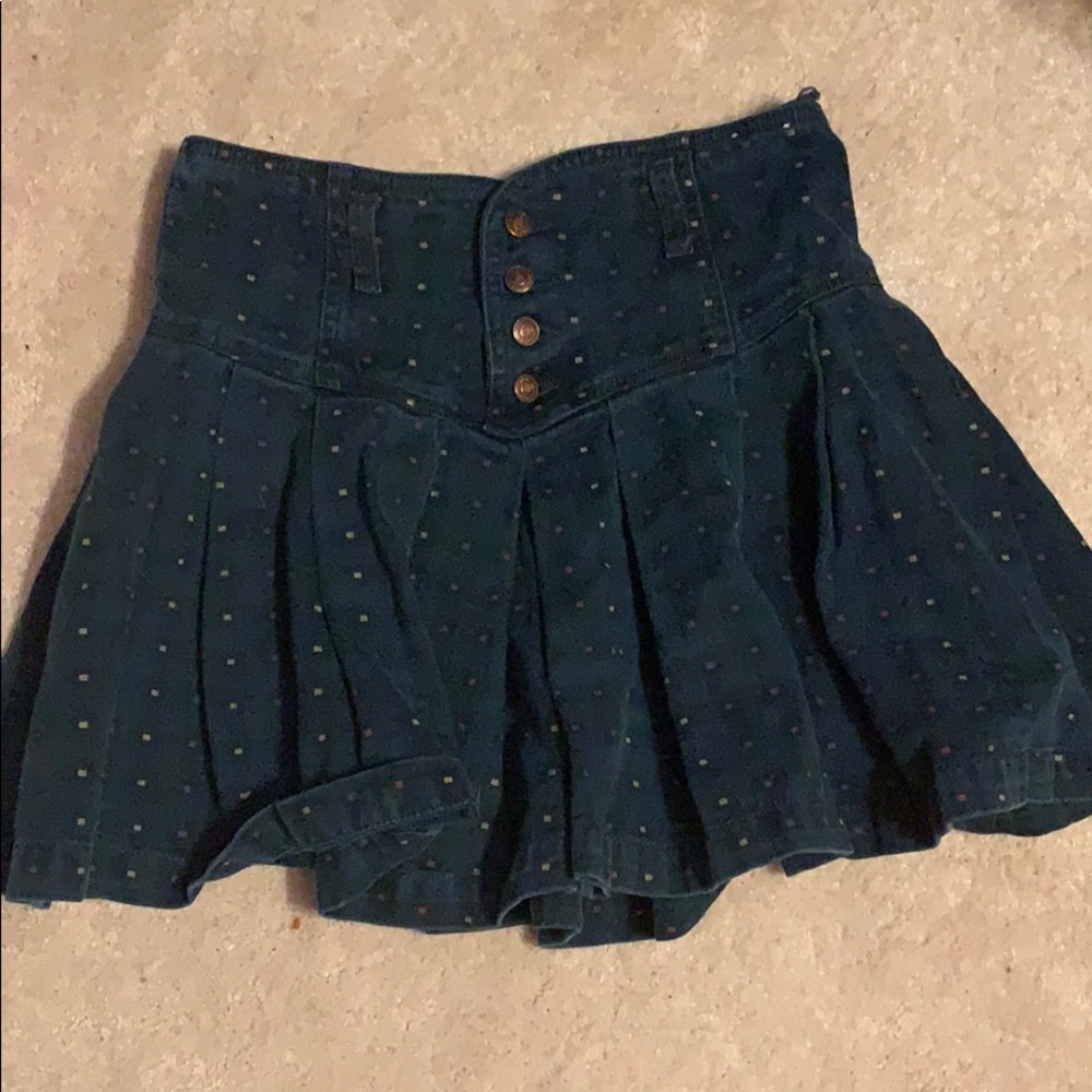 Denim button skirt